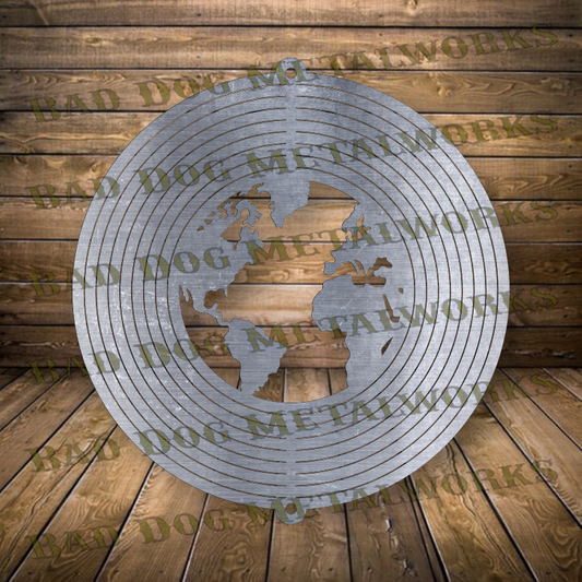Globe Wind Spinner - Svg and Dxf