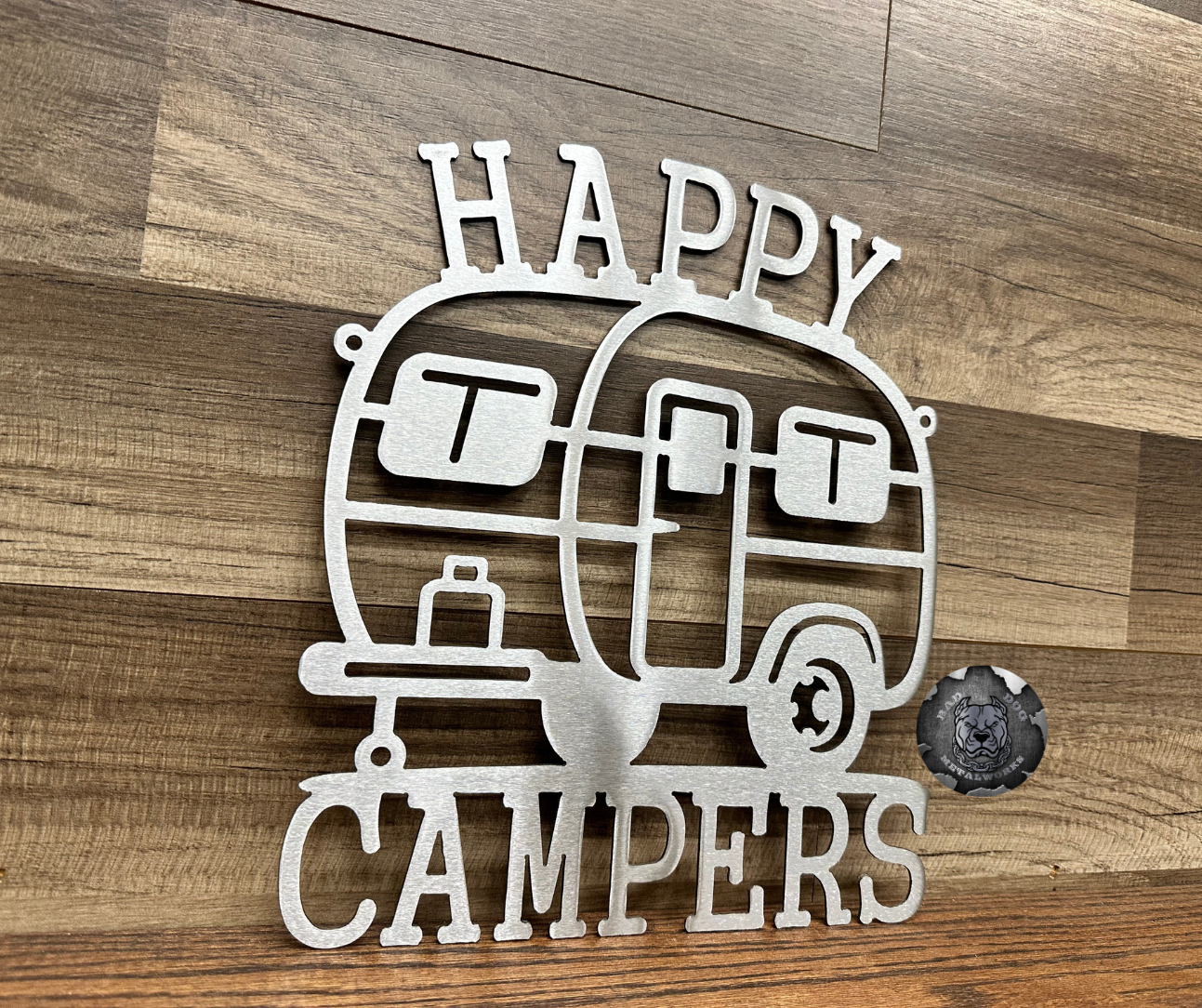 Happy Campers Metal Garden Flag or Sign
