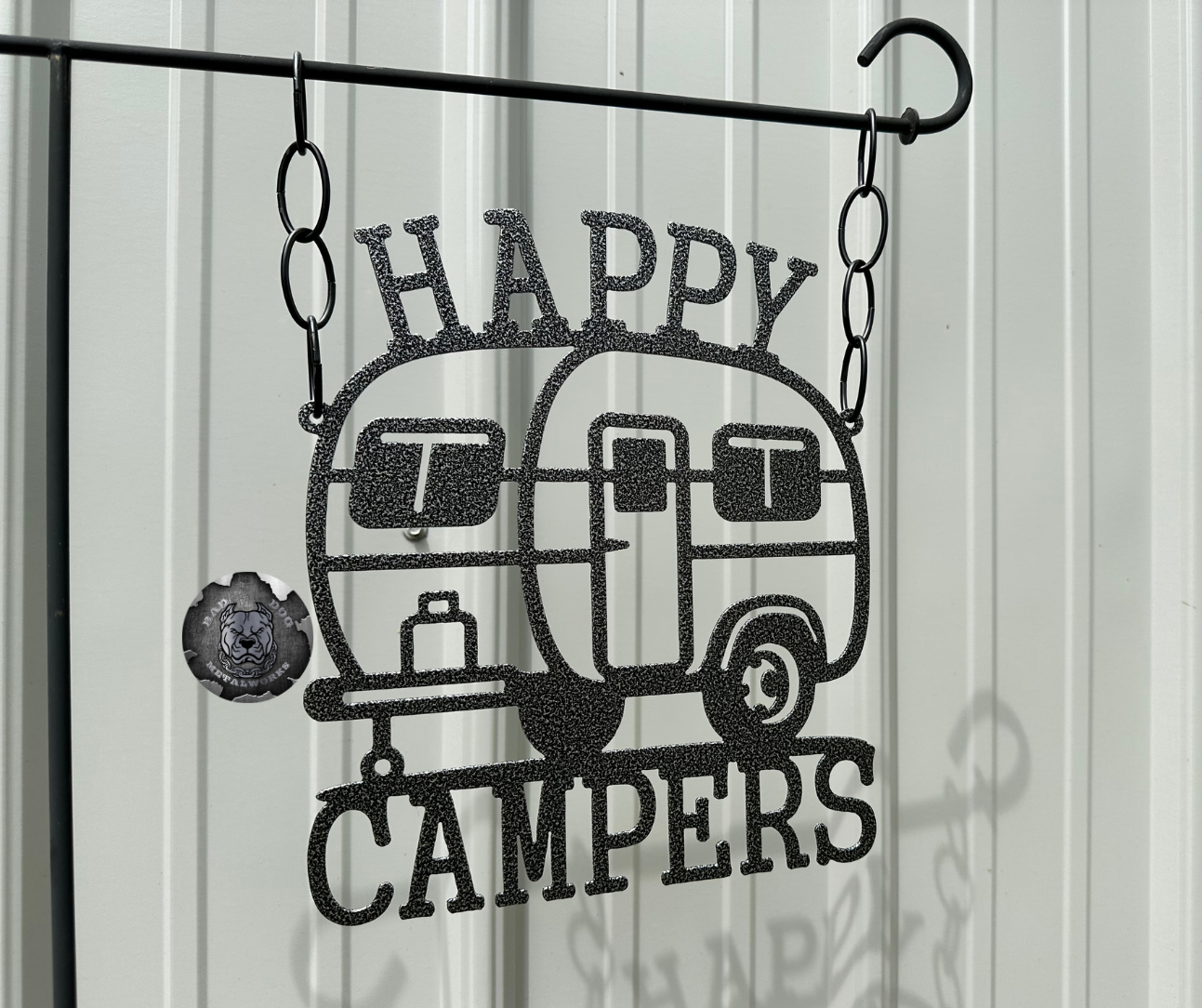 Happy Campers Metal Garden Flag or Sign