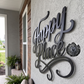 Happy Place Script Metal Sign