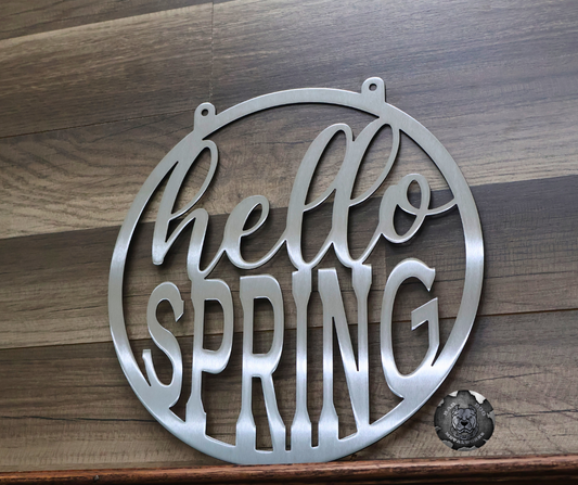 Hello Spring Metal Garden Flag