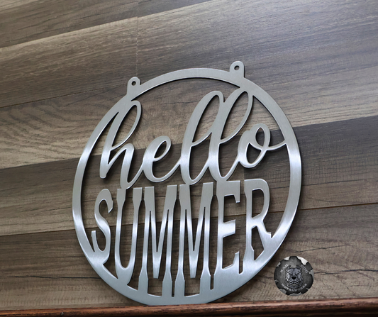 Hello Summer Metal Garden Flag