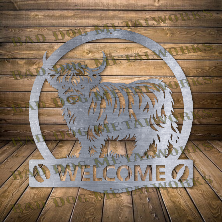 Highland Cow Monogram - Dxf and Svg