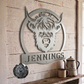 Highland Cow Head Monogram