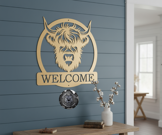 Highland Cow Head Monogram