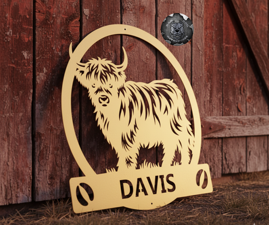 Highland Cow Monogram