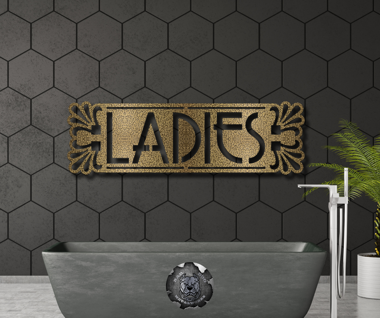 Art Deco Ladies or Gentlemen Bathroom Plaque