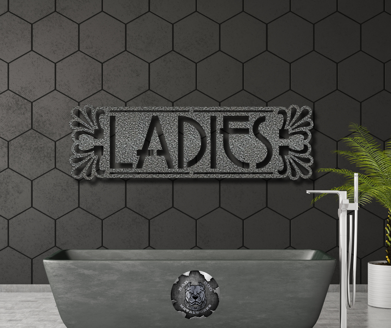 Art Deco Ladies or Gentlemen Bathroom Plaque