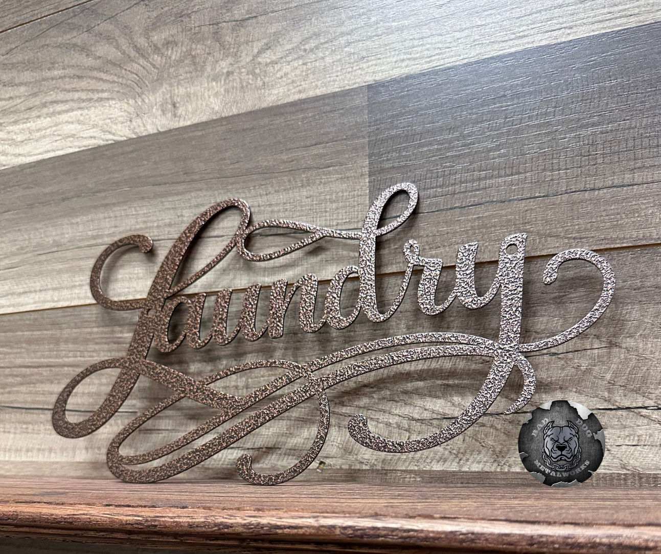 Laundry Script Metal Sign