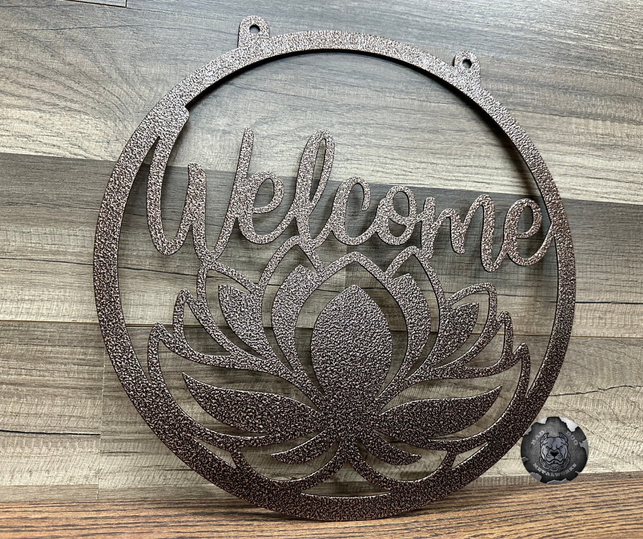 Lotus Welcome Metal Garden Flag