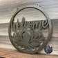 Lotus Welcome Metal Garden Flag