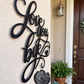 Love You, Bye Script Metal Sign