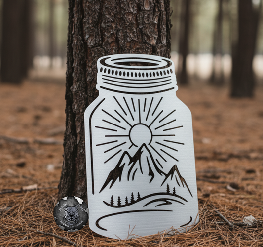 Mountain Scene Mason Jar