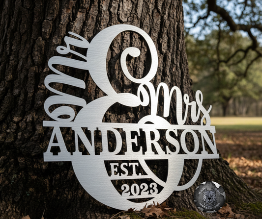 Mr. & Mrs. Personalized Monogram with Established Date