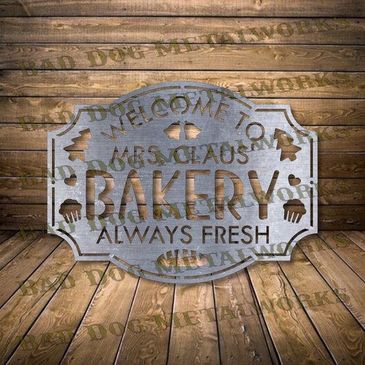 Mrs Claus Bakery Vintage Sign SVG File