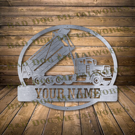 Dump Truck Monogram - Dxf and Svg