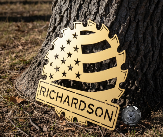 Patriotic Saw Monogram
