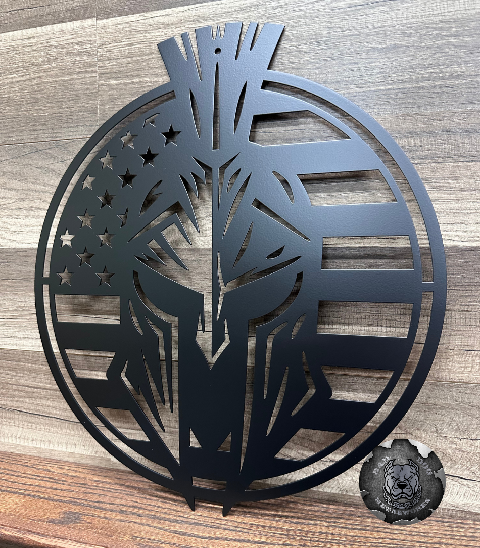 Patriotic Spartan Mask Flag