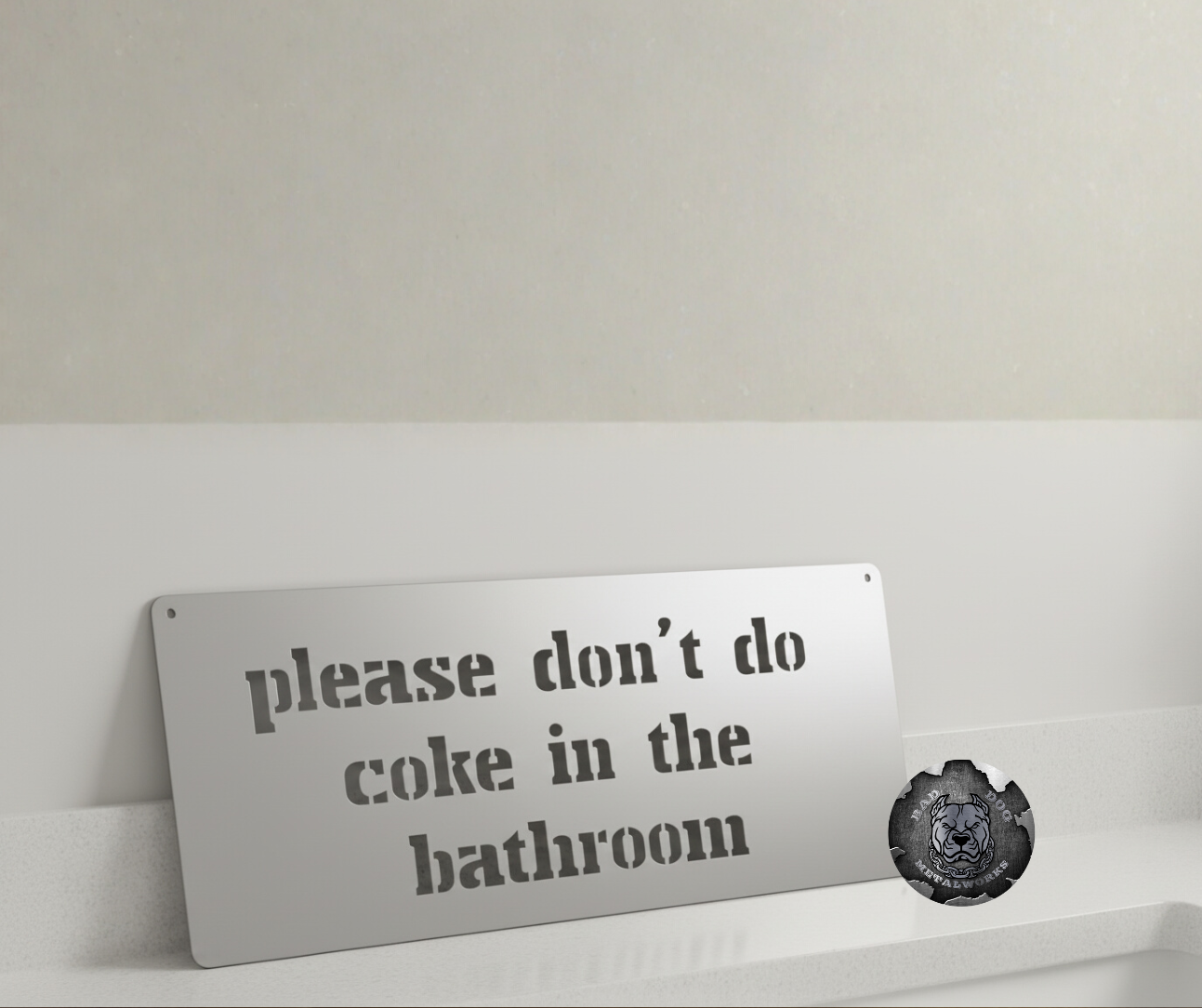 Plaque Métal Rétro "Please Don't Do Cocaine In The Bathroom" - 20x30cm, Décoration Murale Vintage - 8