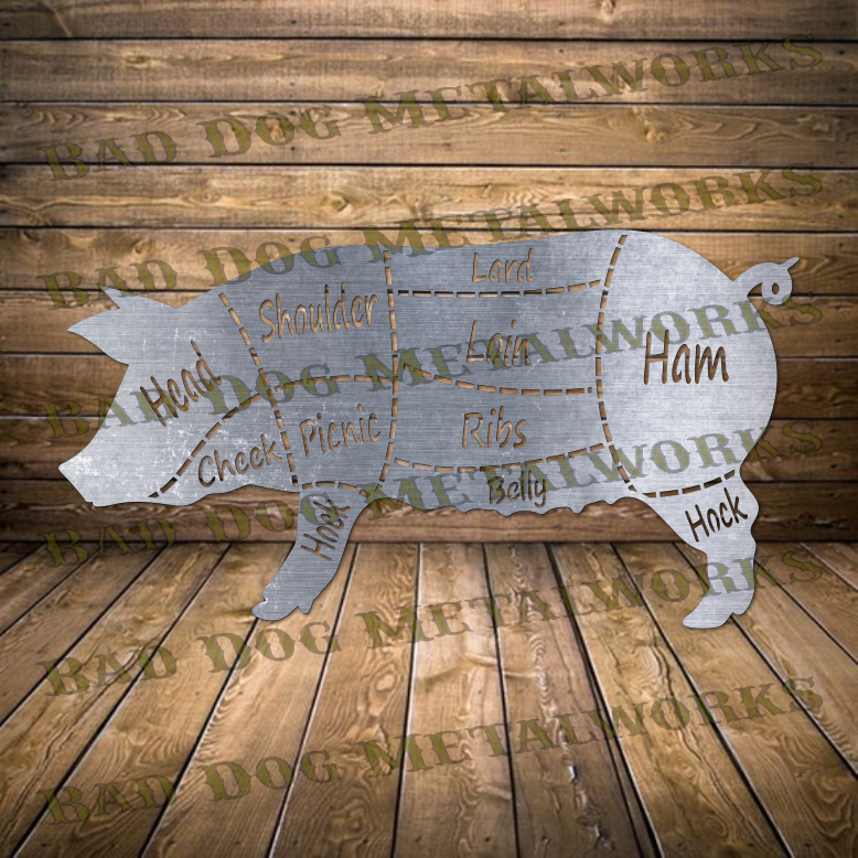 Pork Cuts Butcher's Diagram - DXF and SVG