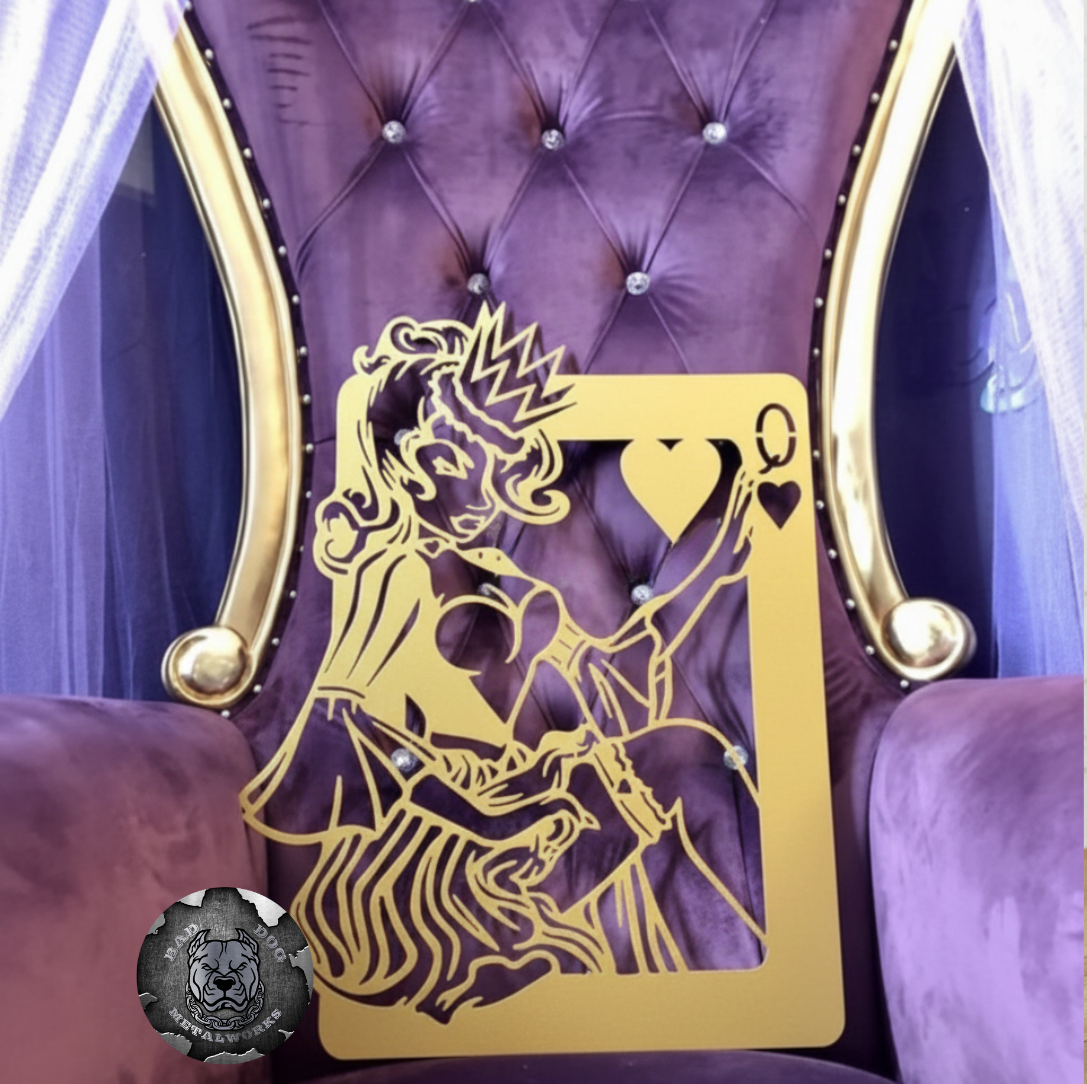 Queen of Hearts Poker Pinup Playing Card Home Décor