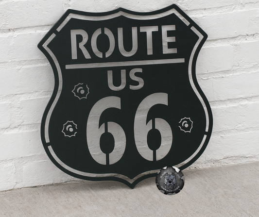 Route 66 Interstate Sign (Bullet Ridden)