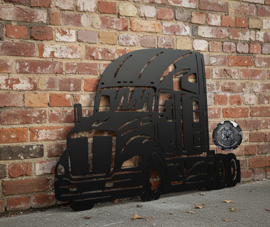 Semi-Tractor Metal Art