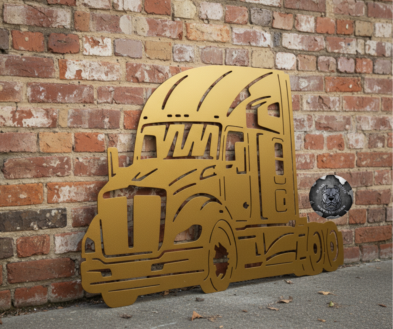 Semi-Tractor Metal Art