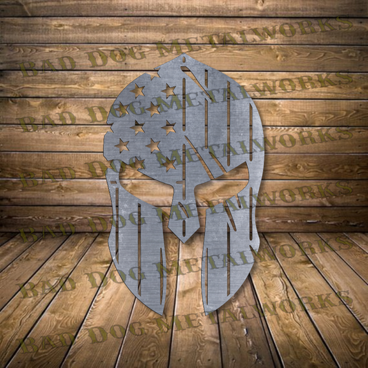 Patriotic Spartan Mask - Dxf and Svg