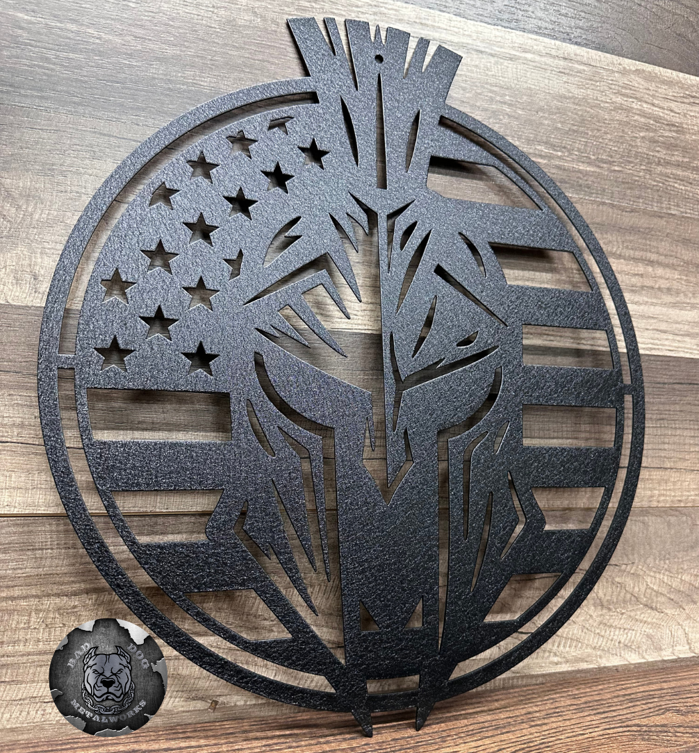 Patriotic Spartan Mask Flag