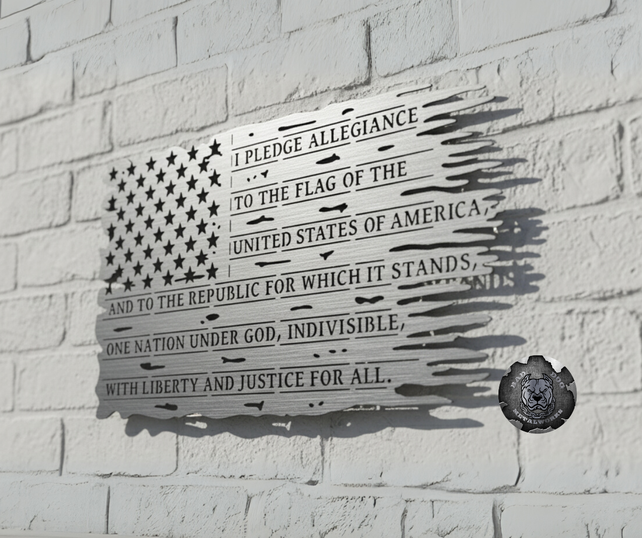 Pledge of Allegiance Tattered Flag