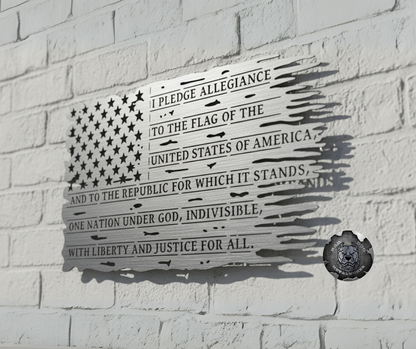 Pledge of Allegiance Tattered Flag