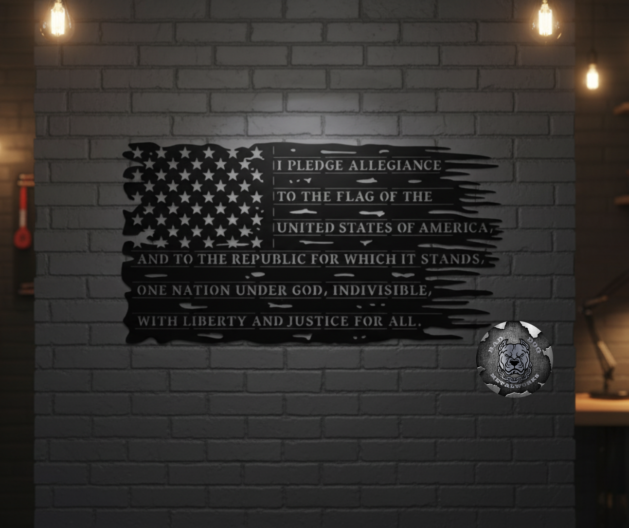 Pledge of Allegiance Tattered Flag