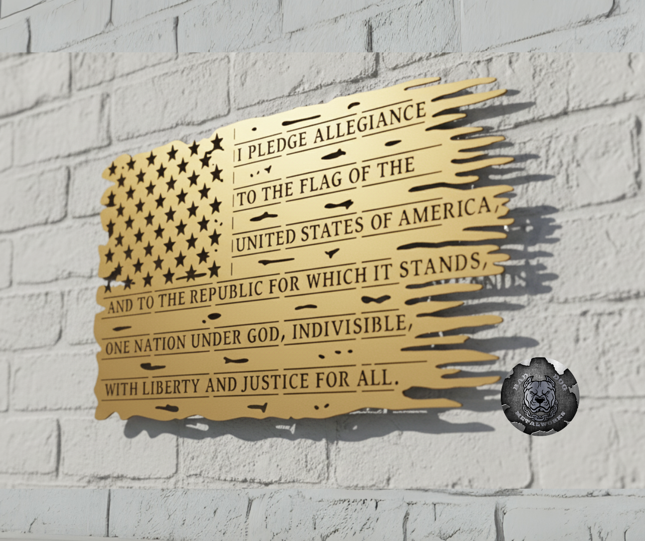 Pledge of Allegiance Tattered Flag