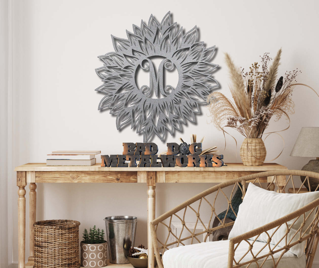 Sunflower Initial Monogram