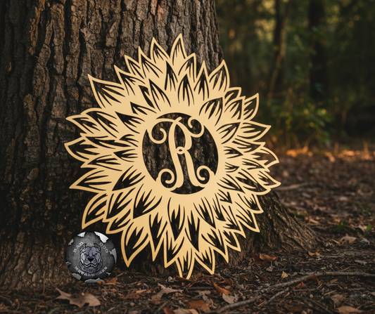 Sunflower Initial Monogram