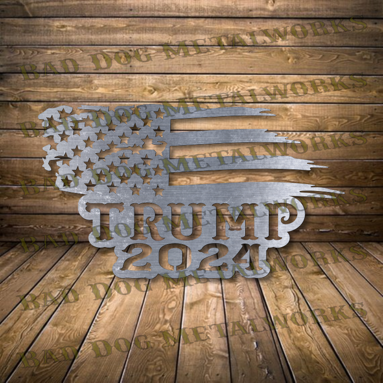 Trump 2024 Tattered Flag - Dxf and Svg