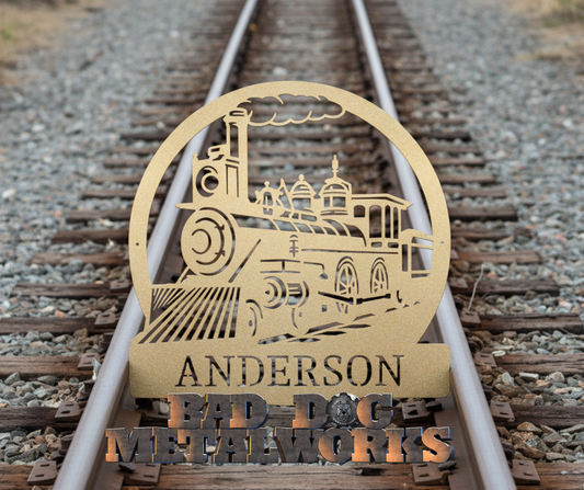 Steam Engine Train Monogram