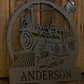 Steam Engine Train Monogram