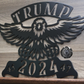 Trump 2024 45/47 Eagle in black from Bad Dog Metalworks