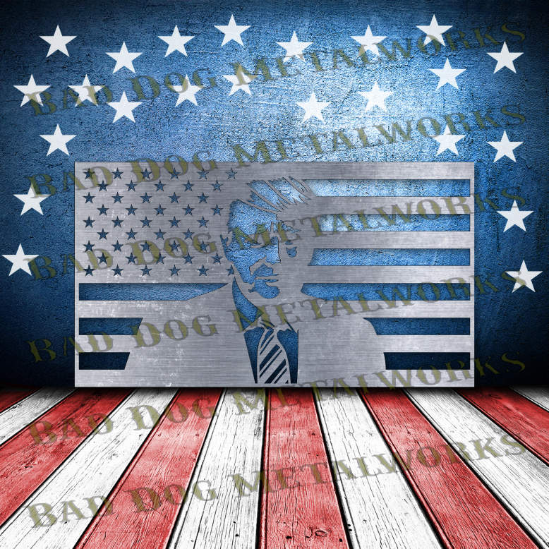 Donald Trump American Flag - Dxf and Svg
