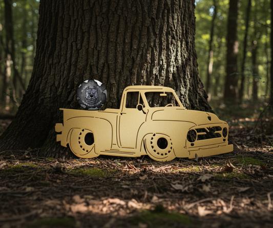 Vintage Ford Hot Rod Pickup Truck Metal Art