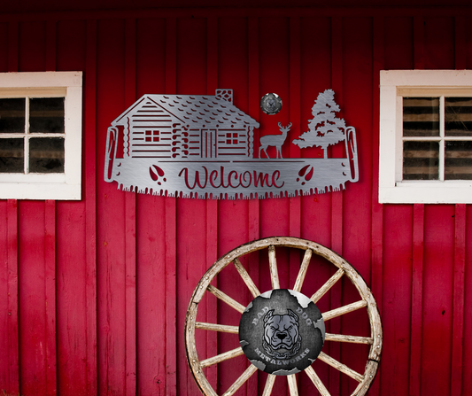 Deer Cabin Welcome Saw