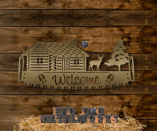 Deer Cabin Welcome Saw