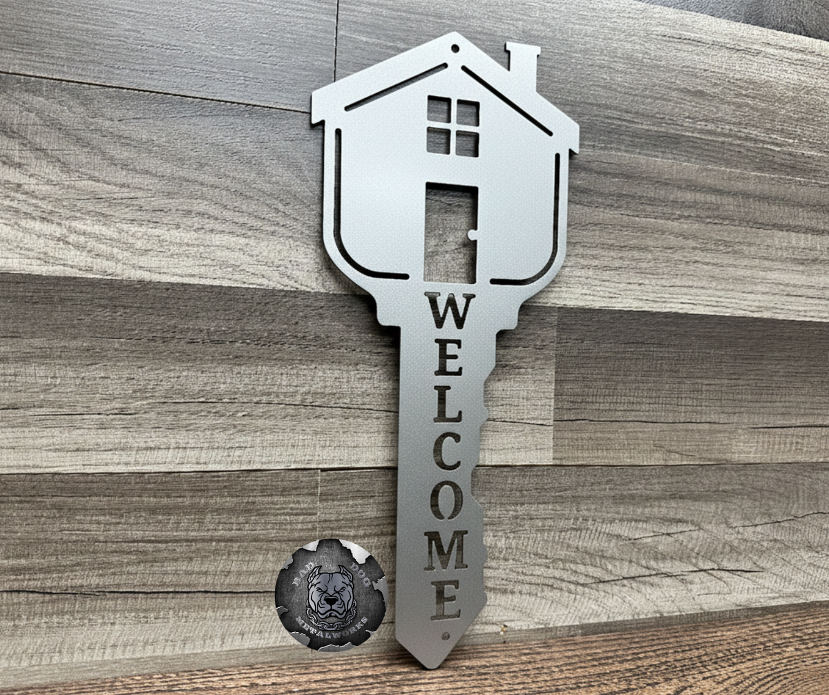 Welcome Home Key Sign Welcome House Key – Bad Dog Metalworks