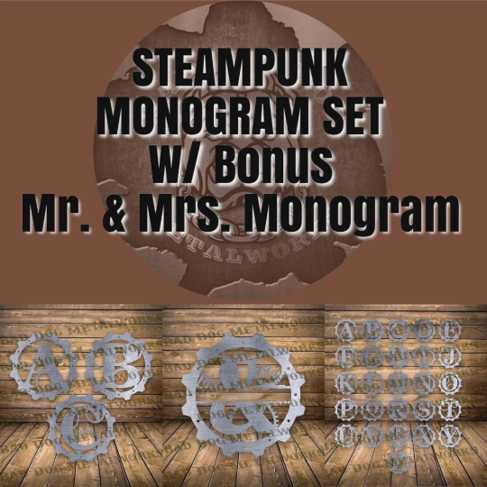 Steampunk Monograms - Dxf and Svg