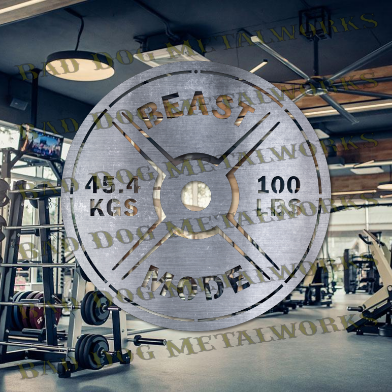 100 Pound Beast Mode Weight - Dxf and Svg