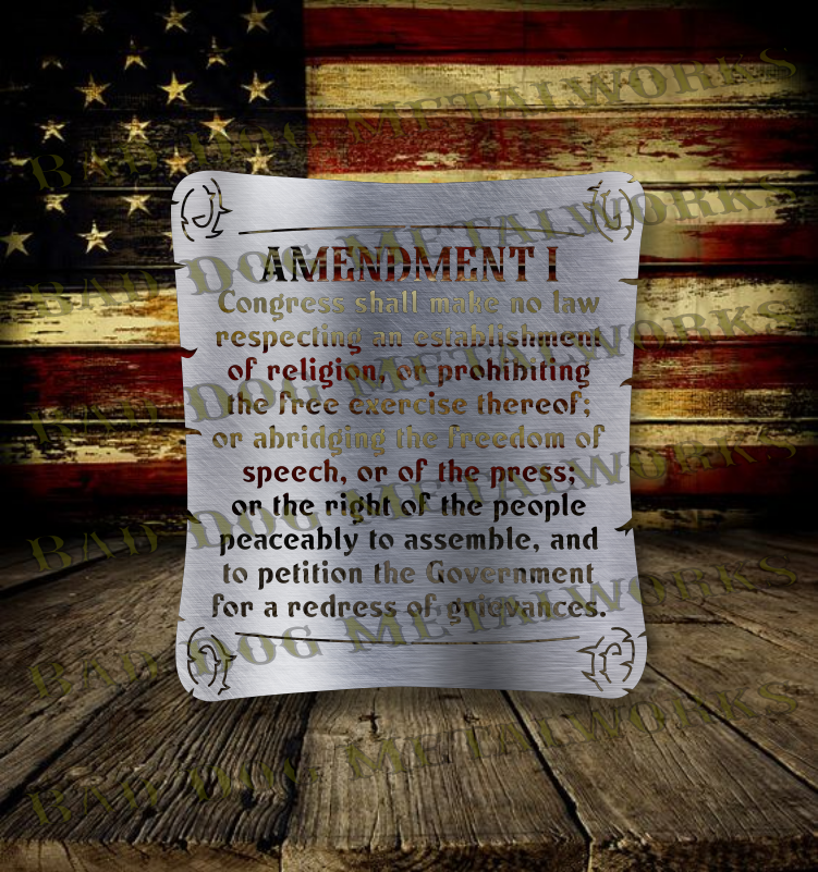 First Amendment Constitution Scroll - Dxf and Svg