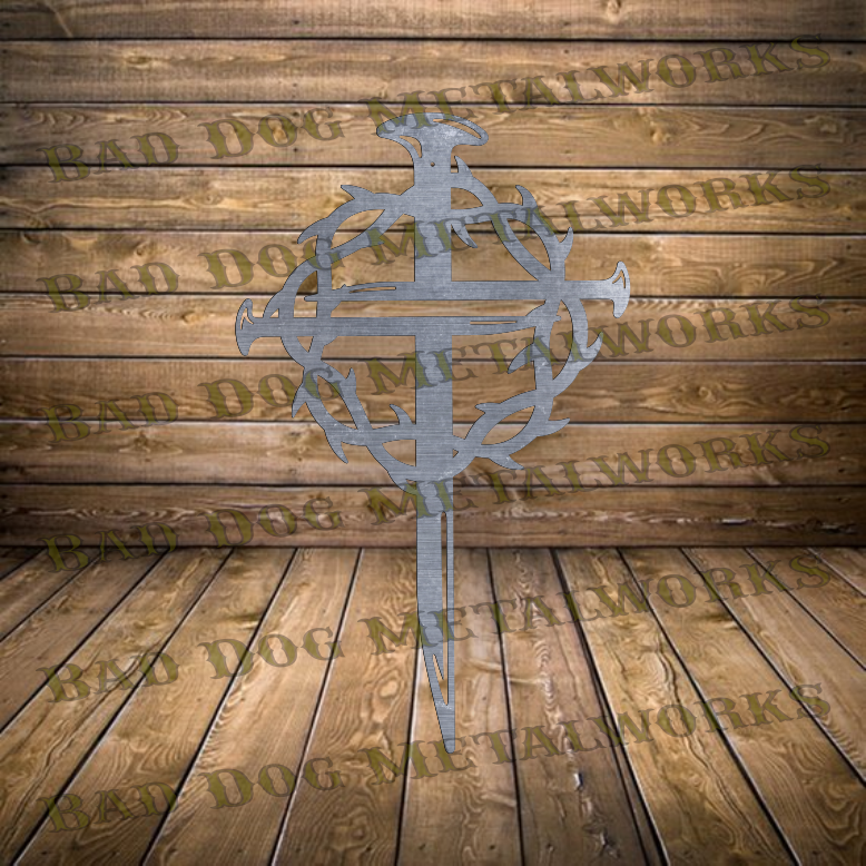 Three Nail Cross and Thorn Crown - Dxf and Svg