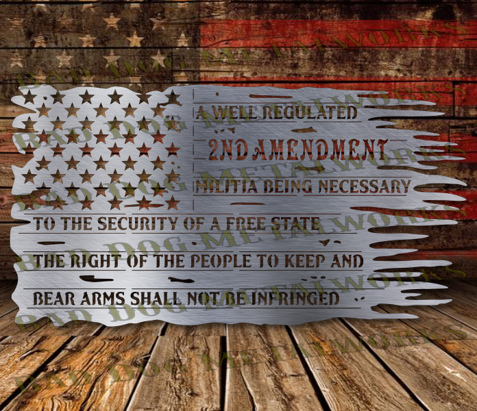 50 Star 2nd Amendment Tattered Flag - Dxf and Svg